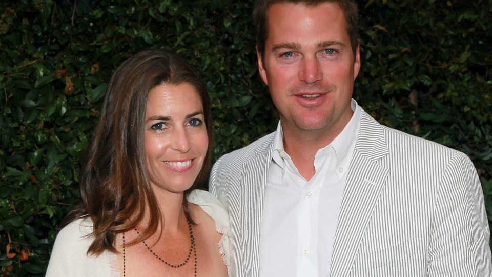 Caroline Fentress and Chris O'Donnell at a summer entertainment industry gala