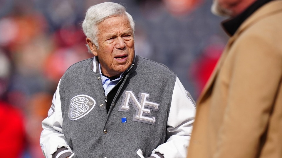 Robert Kraft on the NFL sidelines during a New England Patriots championship season