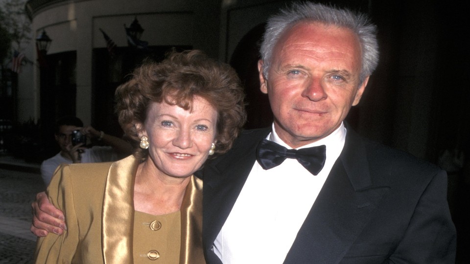 Sir Anthony Hopkins and Jennifer Lynton attending a film premiere