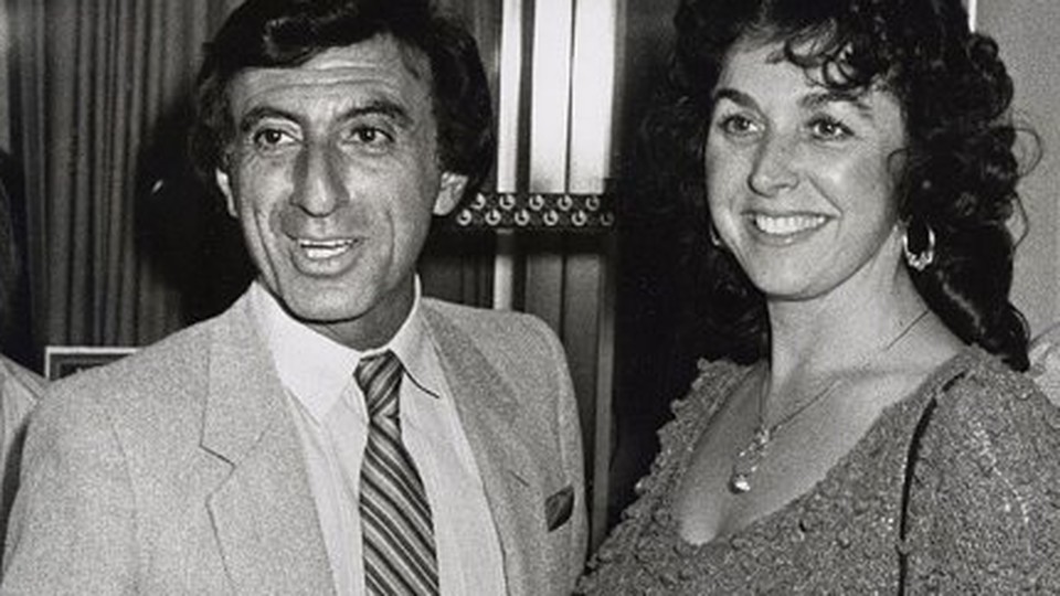 Jamie Farr and Joy Ann Richards photographed together at a classic television gala