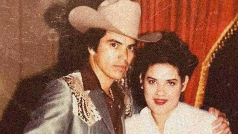 Vintage archival portrait of Chalino Sánchez and his wife Marisela Vallejos Felix during their early years together.