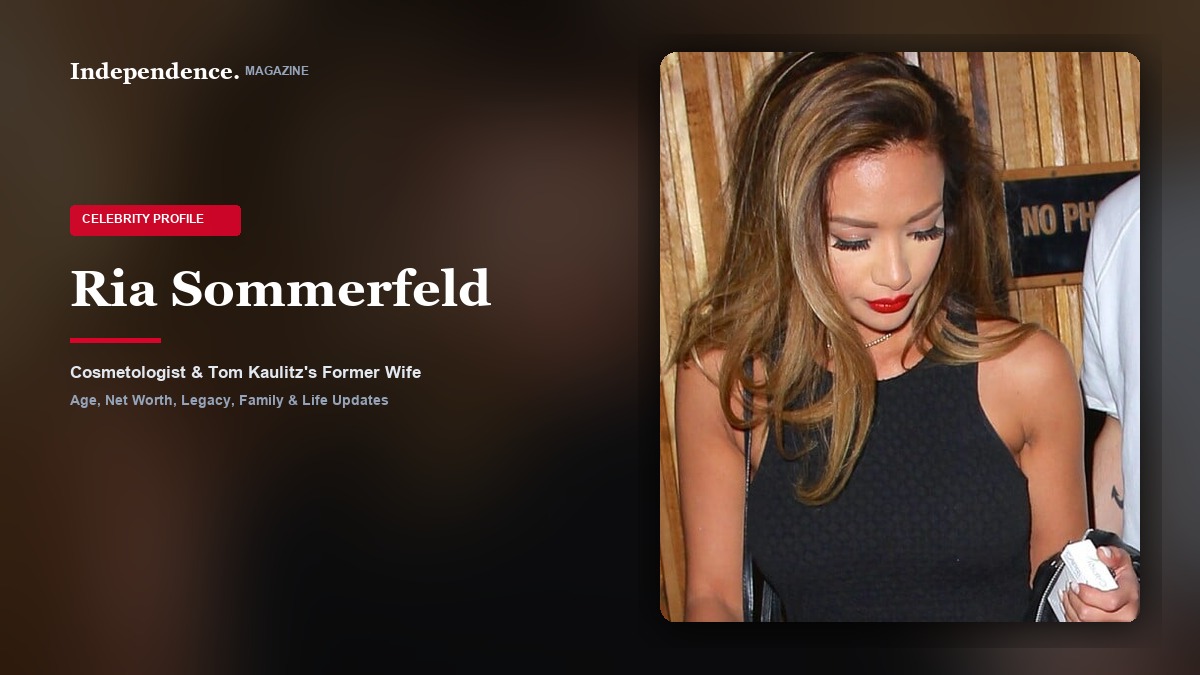 Ria Sommerfeld, cosmetologist and former pageant titleholder, photographed during an evening appearance in California.