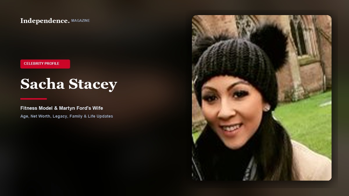 Sacha Stacey, British fitness personality and lifestyle creator, pictured during an outdoor family outing in the UK.
