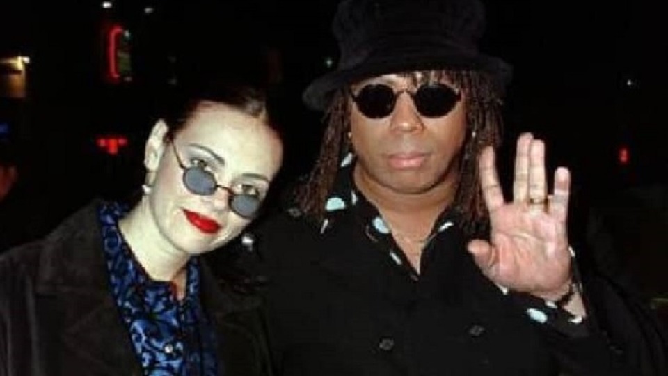 Tanya Hijazi and Rick James arriving at an entertainment industry gala in Los Angeles